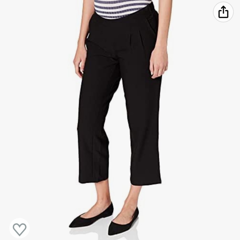 Mama;licious 7/8 Pleated Straight Leg Mlida Woven Business Maternity Pants XL